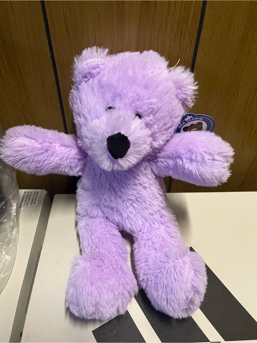 Plush Purple Teddy Bear Stuffed Toy - Soft Lilac Cuddly Bear
